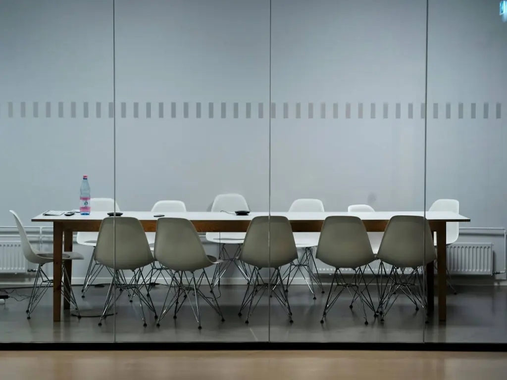 Boardroom with long table